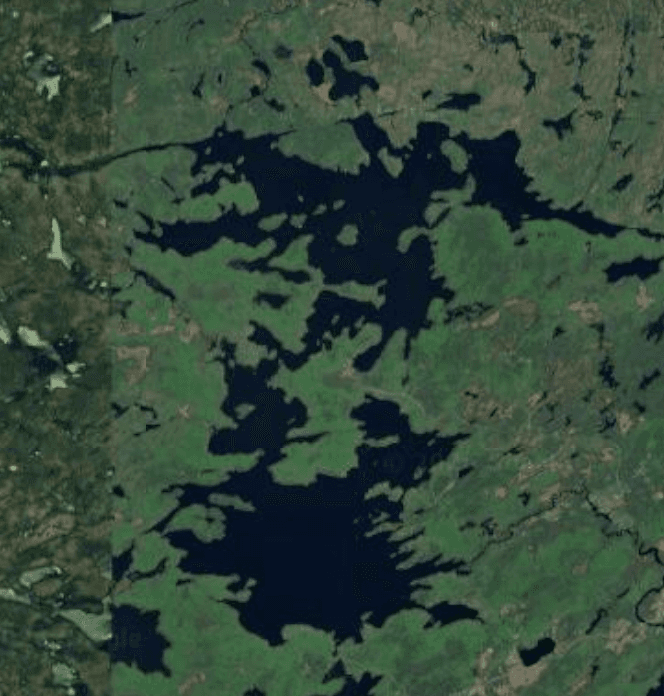 Google Maps view of a lake